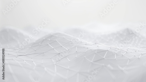 A futuristic abstract white background with connecting dots and lines. 4K rendering.