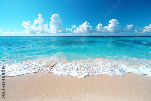 Beautiful beach and tropical sea. Landscape with copy space.