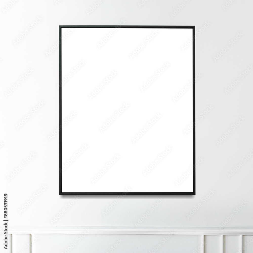 Picture frame mockup hanging on a white wall Picture frame mockup hanging on a white wall