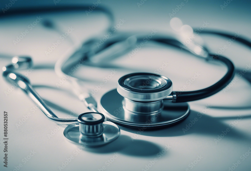 Neurological and psychological care Symbol of brain and stethoscope on blue background highlighting Neurological and psychological care Symbol of brain and stethoscope on blue background highlighting