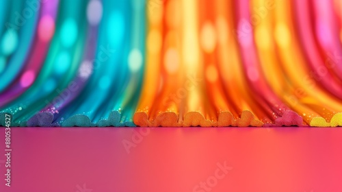Colorful abstract macro photo with vibrant LED lights, creating a dazzling and energetic visual effect with rainbow colors.