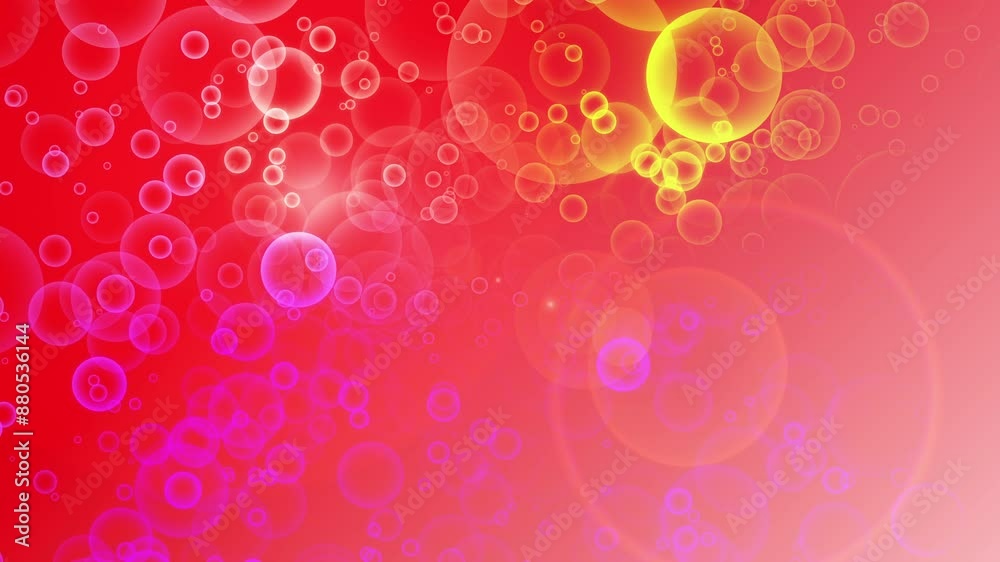 3D animated background red background with the movement of various sizes of beautiful colorful air bubbles. abstract 3D animated background red background with the movement of various sizes of beautiful colorful air bubbles. abstract