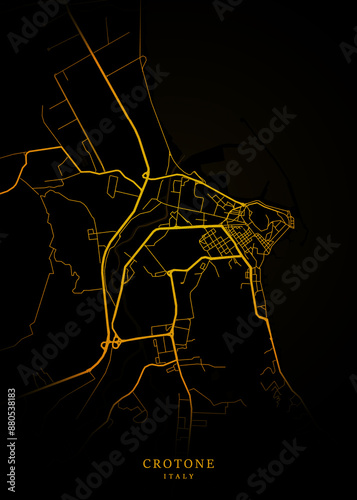 Crotone City Map Poster Minimalist - Crotone City Modern Wall Art Home Decor Ready to Printable	
