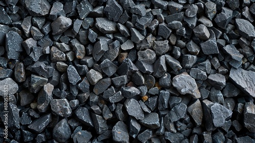 Wallpaper Mural Black road stones gravel texture, construction rocks, crushed granite gravel on a dark background, close-up Torontodigital.ca