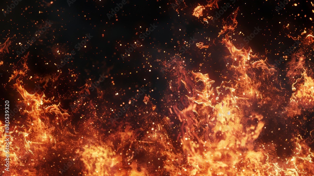 Fire flames on black background. Banner background texture. Fire flames on black background. Banner background texture.