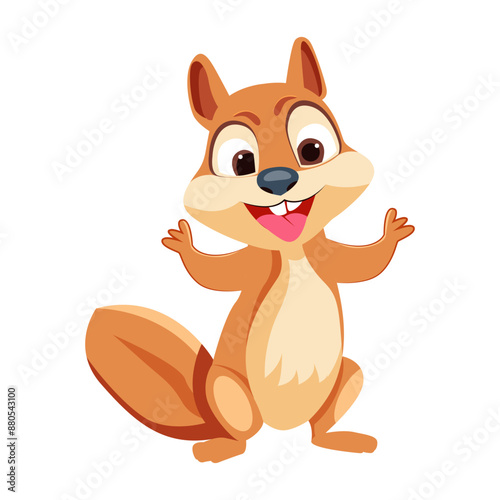 A flat style cartoon of cute marmot 

