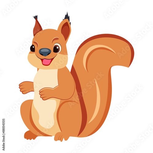 Happy squirrel icon designed in flat style 


