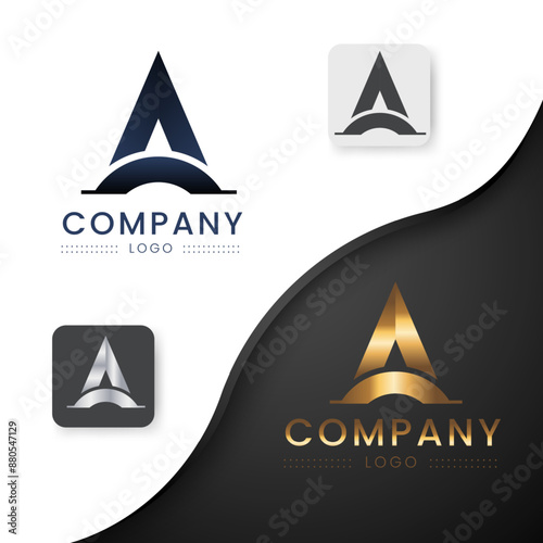tower or Initial letter A logo design