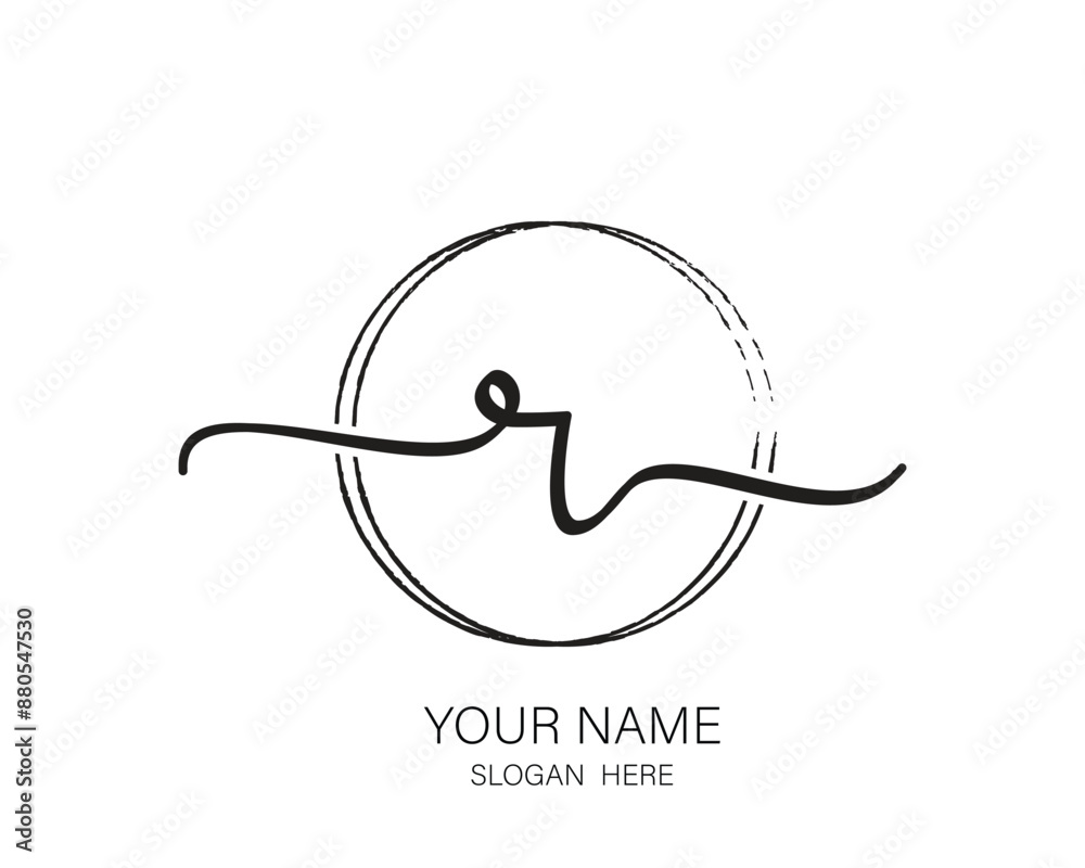 R initial letter handwriting logo design ,signature logo template,beauty initial with circle design R initial letter handwriting logo design ,signature logo template,beauty initial with circle design
