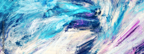 Wallpaper Mural Bright artistic splashes. Abstract painting cold color texture. Modern futuristic winter pattern. Blue dynamic background. Fractal artwork for creative graphic design. Torontodigital.ca