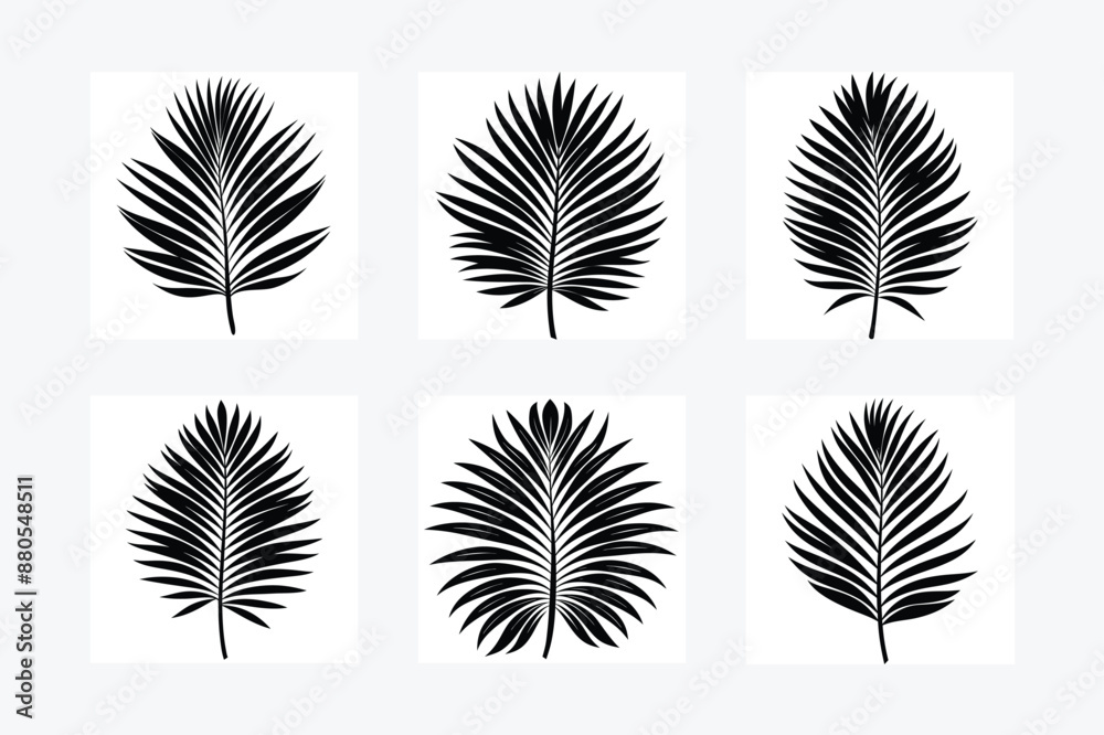 Fototapeta premium Palm Leaf icon vector art illustration on white background