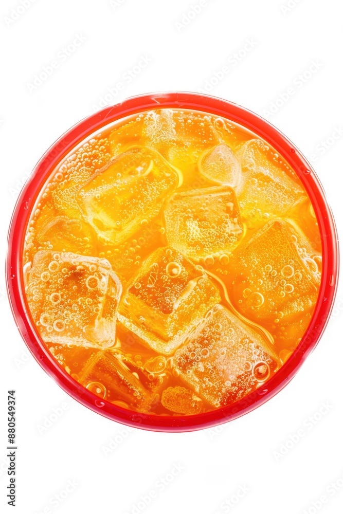 A glass filled with fizzy soda and ice cubes, perfect for hot summer days or a refreshing drink anytime A glass filled with fizzy soda and ice cubes, perfect for hot summer days or a refreshing drink anytime