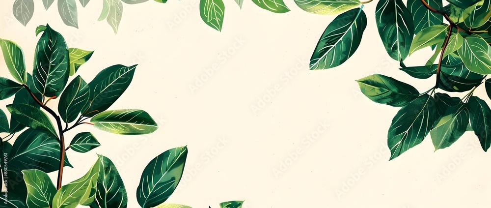 Vibrant Layered Leaf Branch Page Design with Intricate Foliage Patterns Vibrant Layered Leaf Branch Page Design with Intricate Foliage Patterns