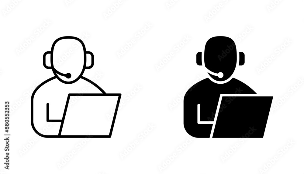 headphones icon set. Customer Support Icon set vector illustration on white background headphones icon set. Customer Support Icon set vector illustration on white background