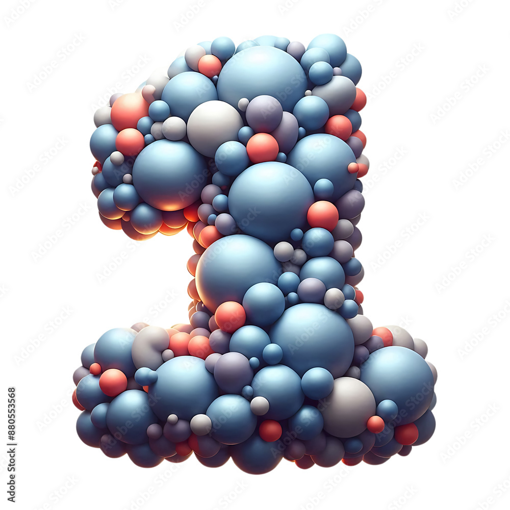 Number 1 made by balloon isolated on a white or transparent background Number 1 made by balloon isolated on a white or transparent background