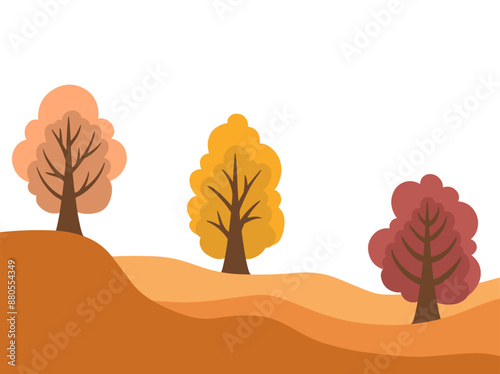 Vintage Autumn Tree Background Illustration