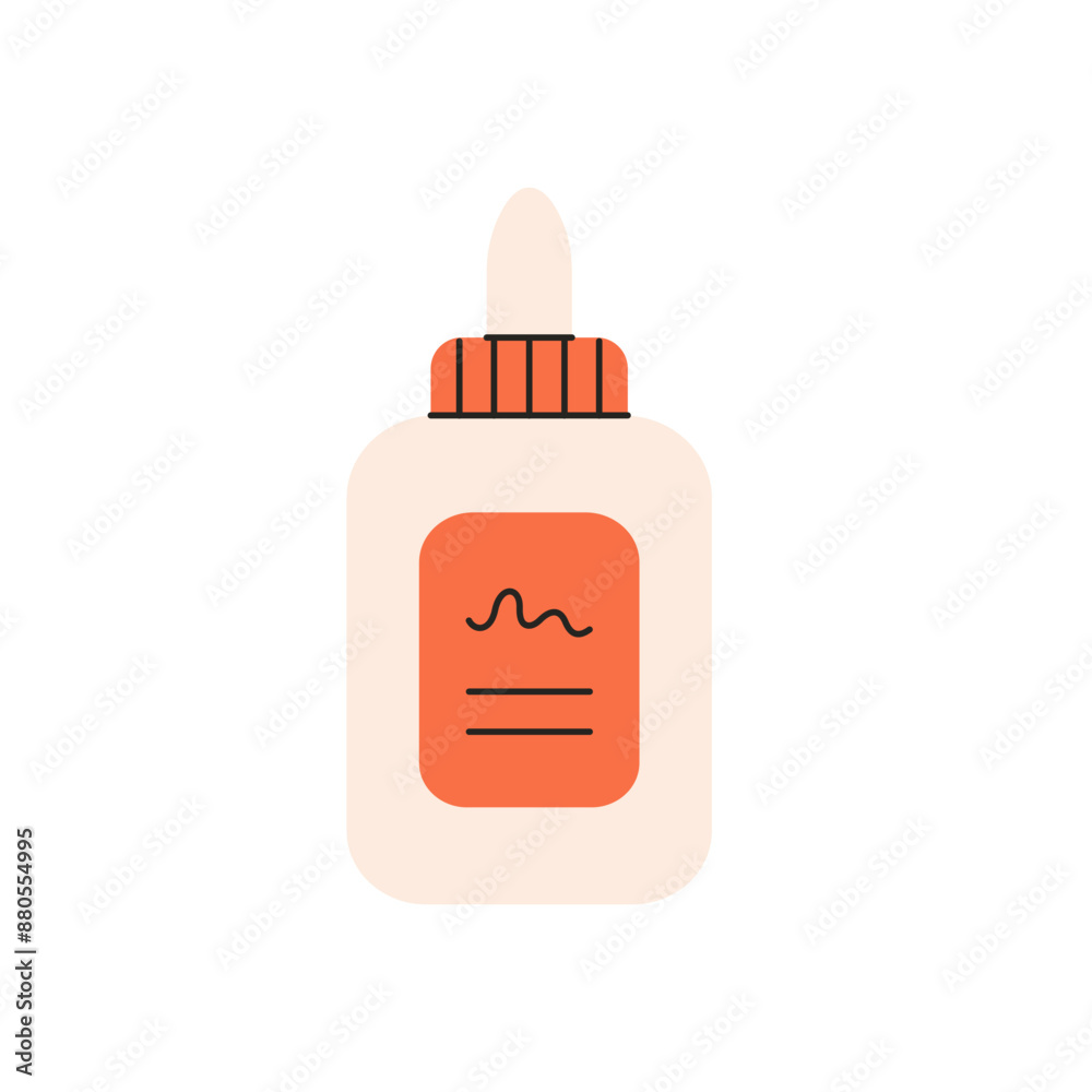 Glue, school stationery, kids education. Vector illustration in flat style Glue, school stationery, kids education. Vector illustration in flat style