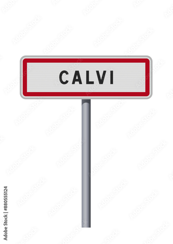 Panneau d'entrée de la ville de Calvi (Haute-Corse) en vectoriel Panneau d'entrée de la ville de Calvi (Haute-Corse) en vectoriel