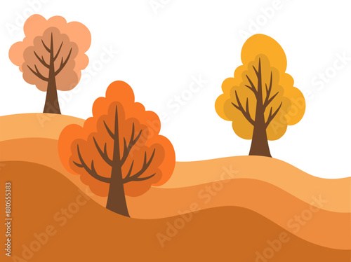 Vintage Autumn Tree Background Illustration