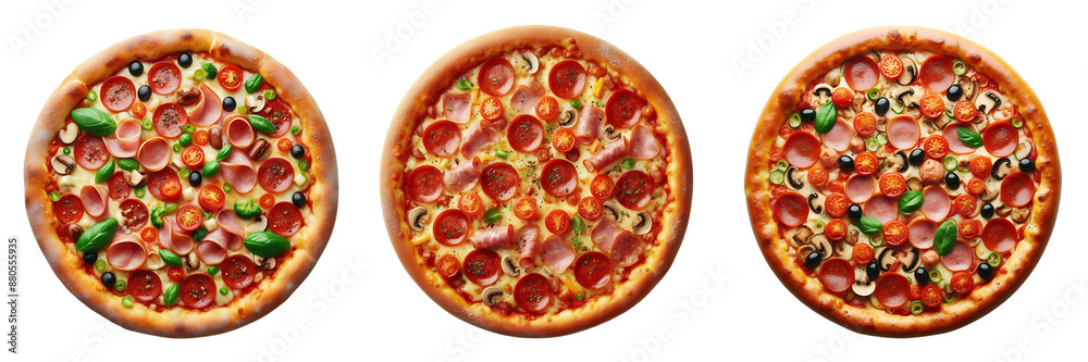 set of healthy pizza isolated on white or transparent background set of healthy pizza isolated on white or transparent background