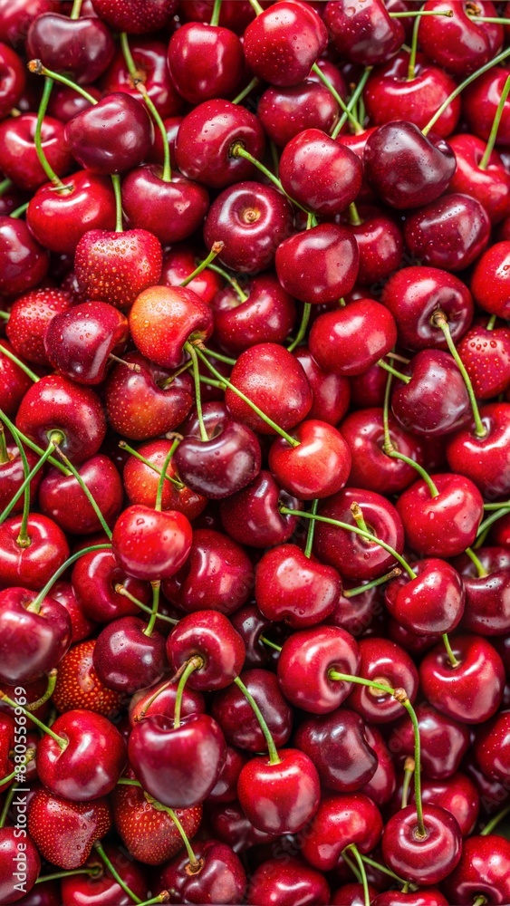 Cherries Pile with Vibrant Background Wallpaper Cherries Pile with Vibrant Background Wallpaper