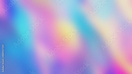 Grainy gradients texture as background in pink, yellow, purple and blue, abstract shapes, modern art wallpaper © chang