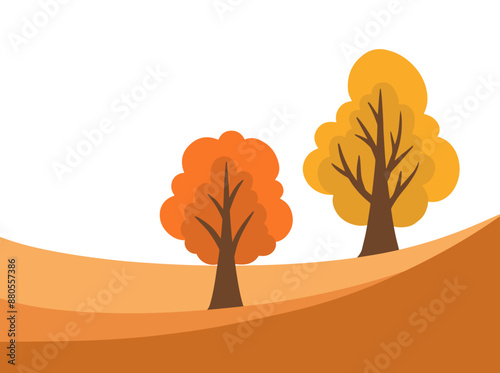 Vintage Autumn Tree Background Illustration