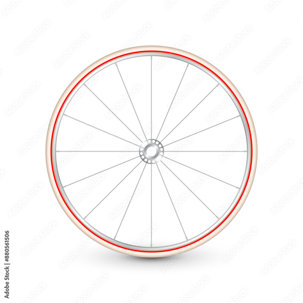 Realistic 3d retro bicycle wheel. Bike rubber tire, shiny metal spokes and rim. Fitness cycle, touring, sport, road and mountain bike. Vector illustration Realistic 3d retro bicycle wheel. Bike rubber tire, shiny metal spokes and rim. Fitness cycle, touring, sport, road and mountain bike. Vector illustration