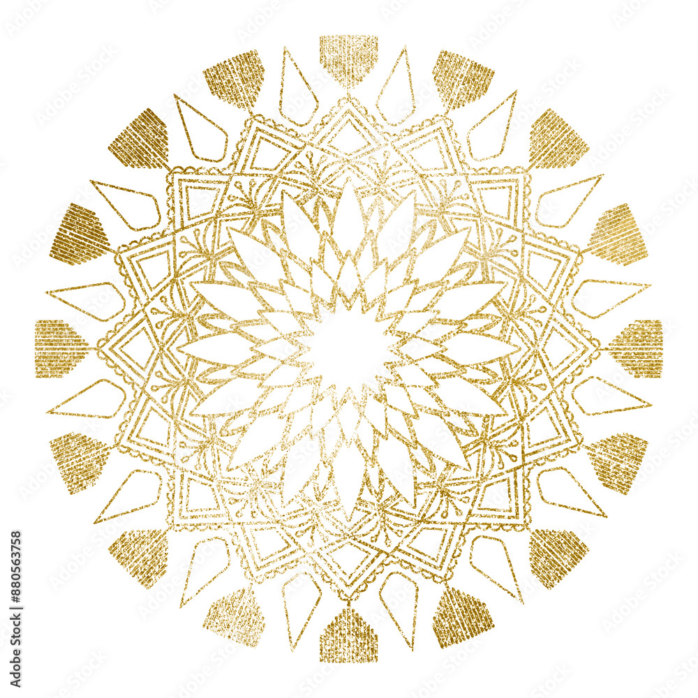 Festive gold png mandala sticker on transparent background Festive gold png mandala sticker on transparent background