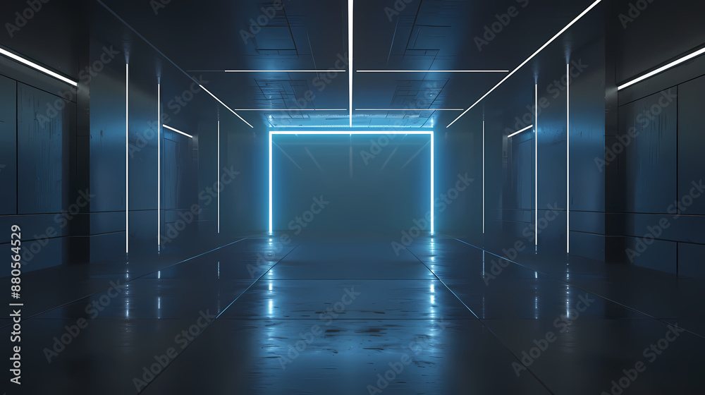 Neon lights illuminate the room Neon lights illuminate the room