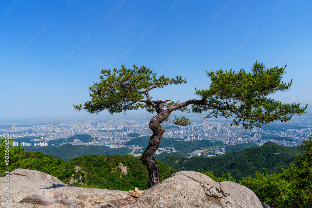 Scenic view of Mt.Gwanaksan against sky Scenic view of Mt.Gwanaksan against sky