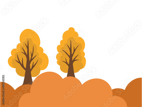 Yellow Autumn Tree Background Illustration