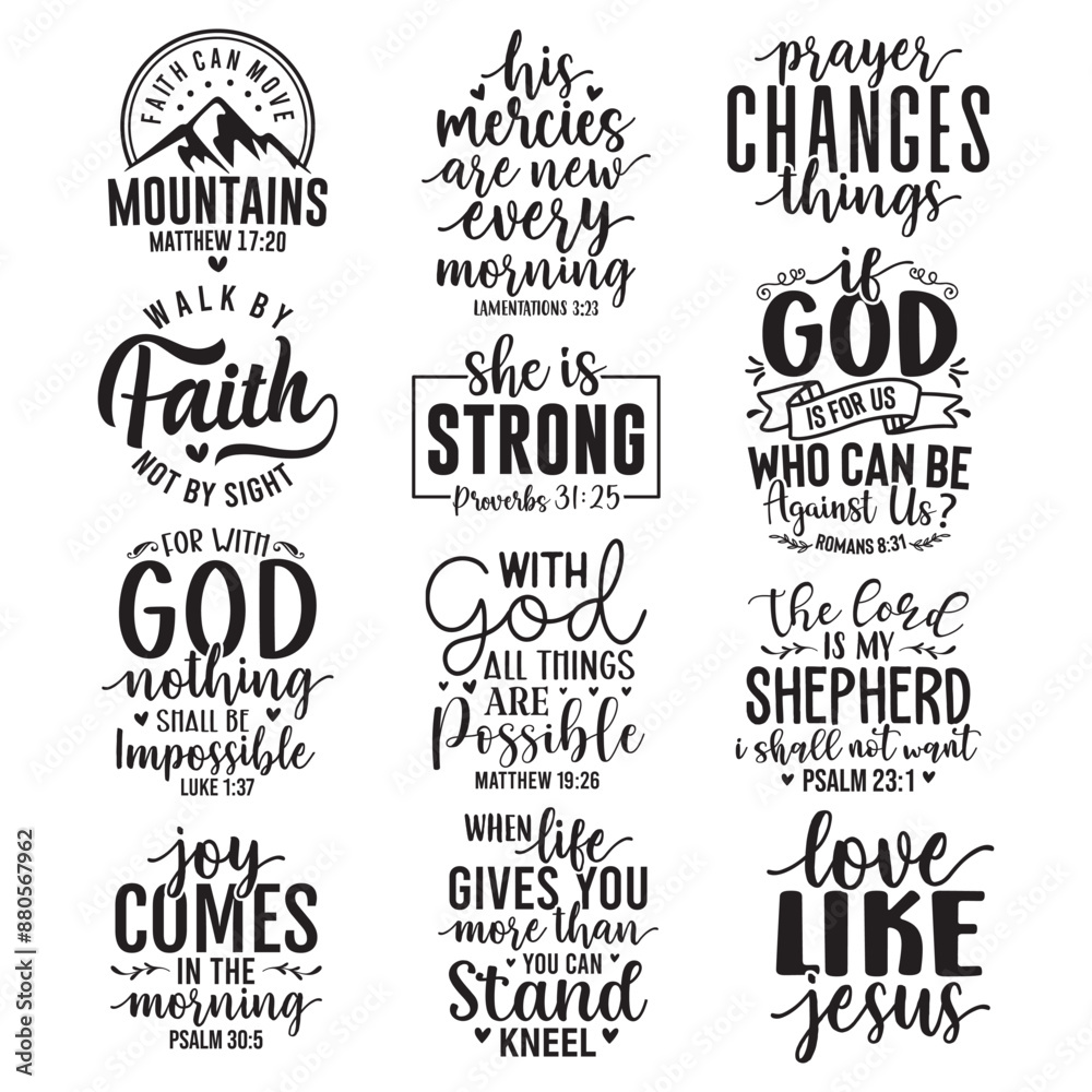 Fototapeta premium 12 Bible Verse Svg Bundle