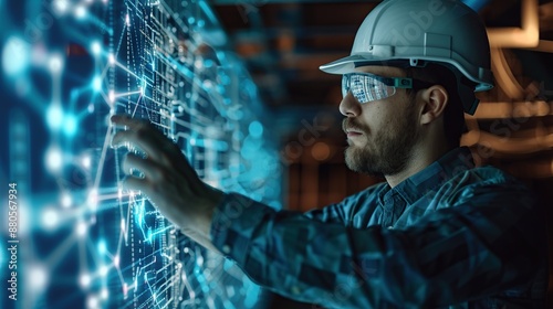 Engineer Interacting with Digital Interface