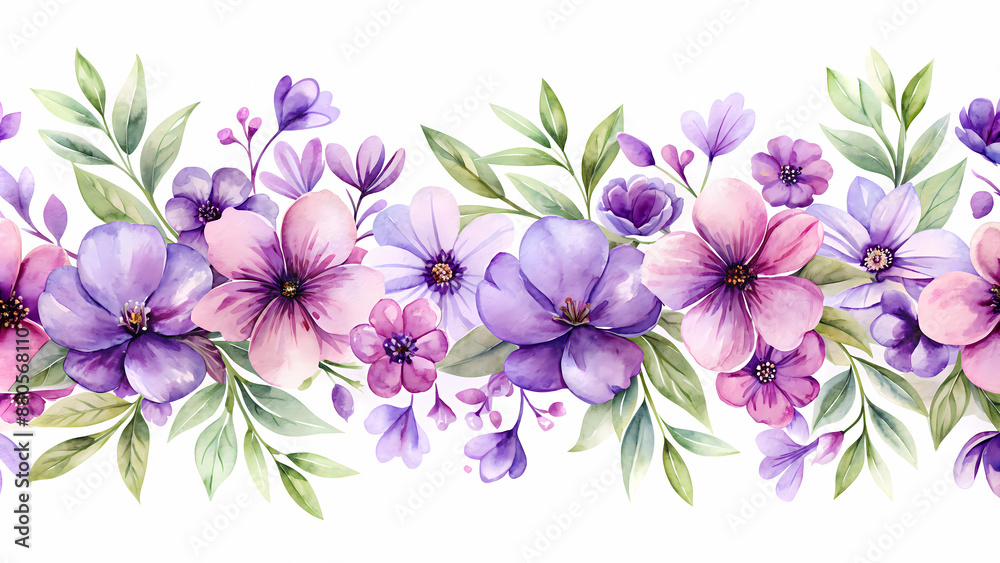 watercolor painted purple flower watercolor painted purple flower