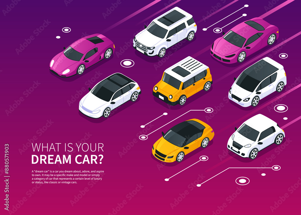 Car background in isometric view Car background in isometric view