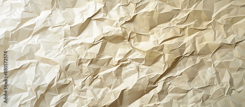 An abstract art background featuring beige wrinkled paper highlighting a waste recycling concept with ample copy space image