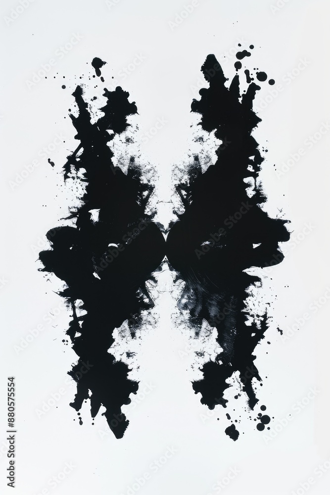Obraz premium Two droplets of ink with varied patterns and shapes, photographed in black and white