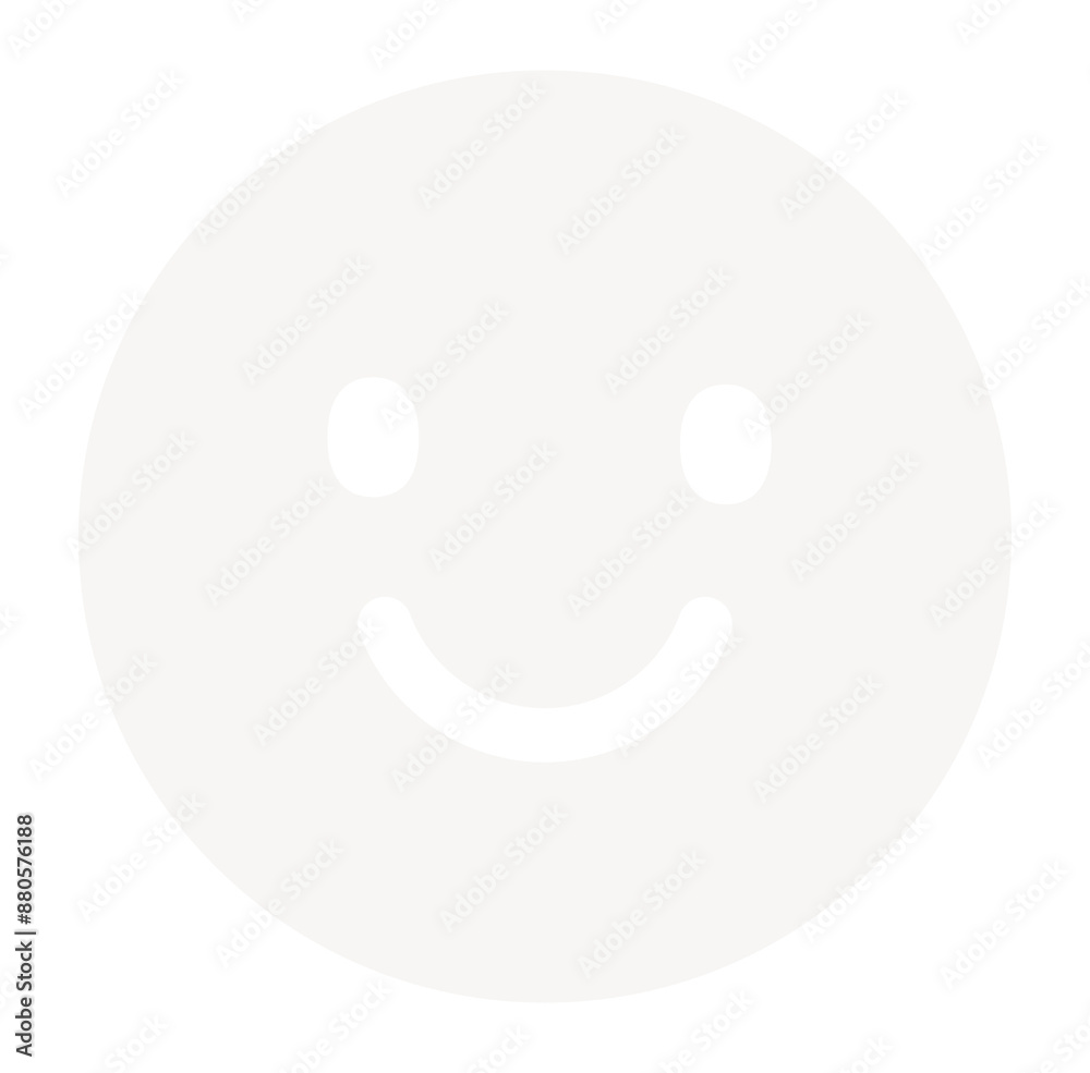 PNG smiling face icon in white, transparent background
