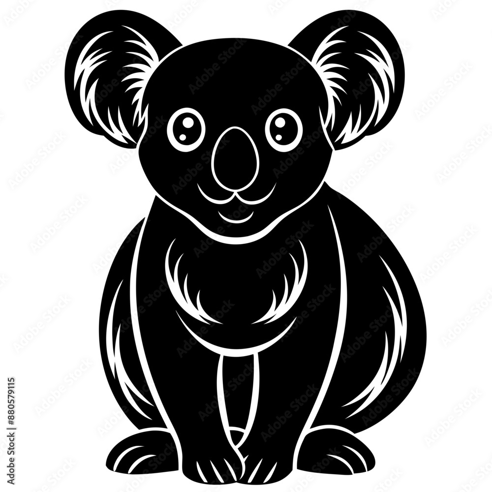 Fototapeta premium Koala silhouette vector illustration