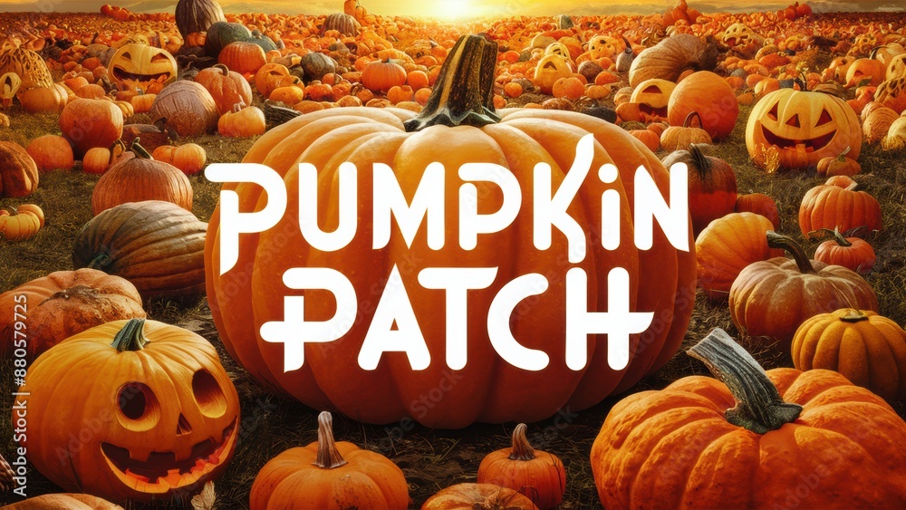 A large group of pumpkins with the words pumpkin patch written on them, AI A large group of pumpkins with the words pumpkin patch written on them, AI