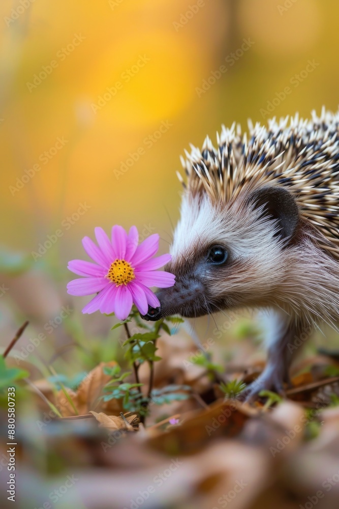 A hedge with a flower stuck in its mouth