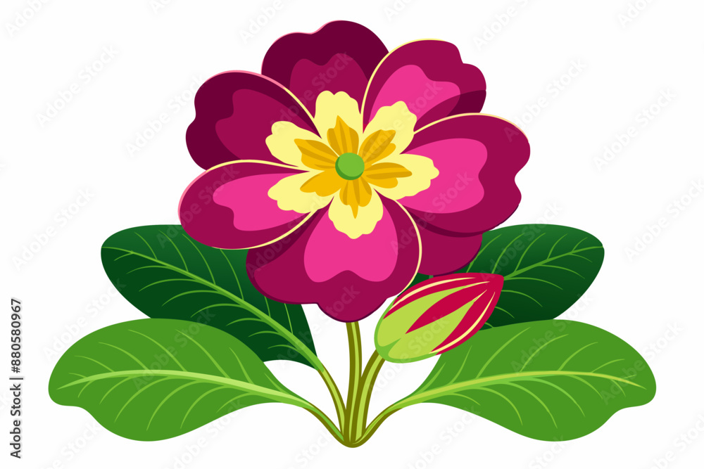 Obraz premium Primrose flower vector illustration 