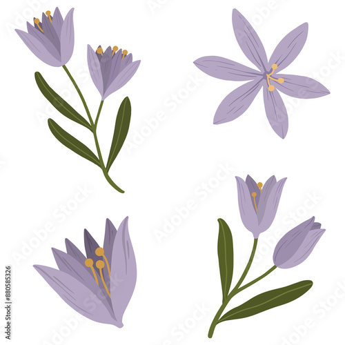 Blooming purple flower social ads template transparent png