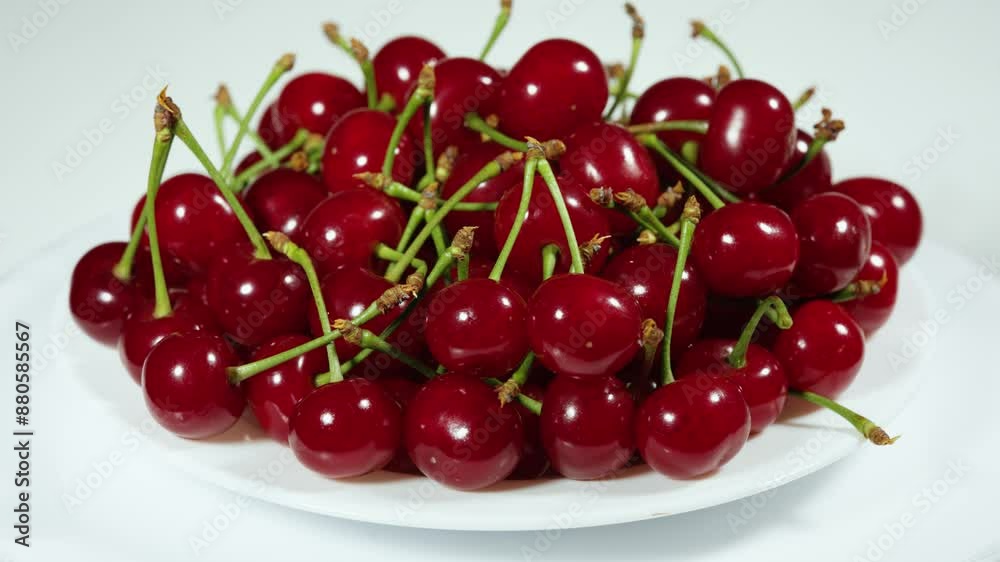Ripe ripe cherries isolated on white background Ripe ripe cherries isolated on white background