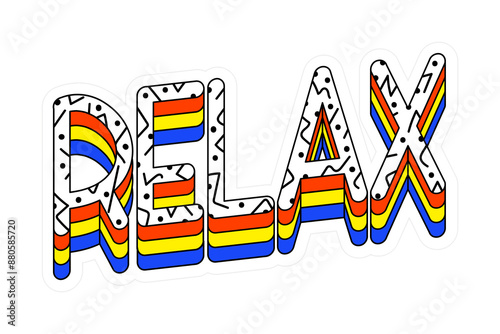 Foto Colorful relax typography design transparent png