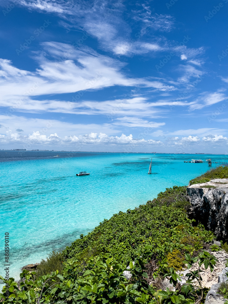 Panoramic View of Caribbean coast Isla Mujeres. Mexico. Panoramic View of Caribbean coast Isla Mujeres. Mexico.