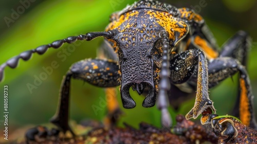 Rare Straight snouted Weevil Macro Photography in Sabah Borneo photo