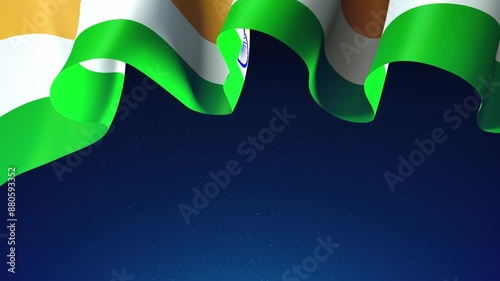 Holiday india banner template. Fireworks indian flag on night sky background. Indian national holiday, independence, republic day. Fireworks india flag. Template, place for text, copy space. Seamless