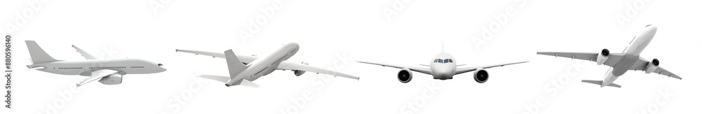 3d airplane png element set on transparent background 3d airplane png element set on transparent background